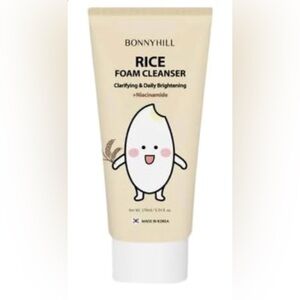 BONNY HILL Rice Foam Cleanser, Clarifying and Daily Brightening with Niacinamide